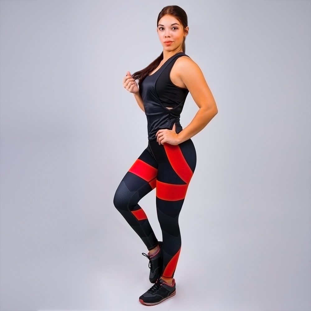 Black Leggings w/ Red Ribbon